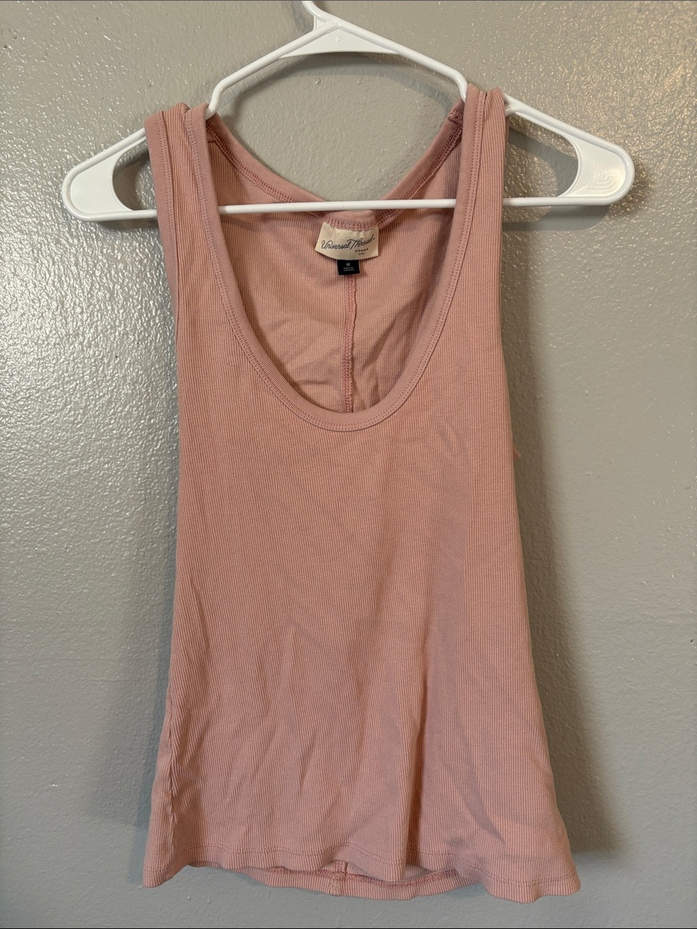Universal Thread Dusty Rose Ribbed Scoop Tank